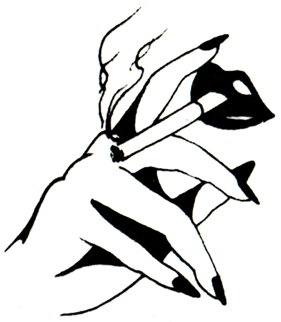 Sexy Smoking Girl Fetish Punk Goth Erotica Waterproof Temporary Tattoos 2 Sheets