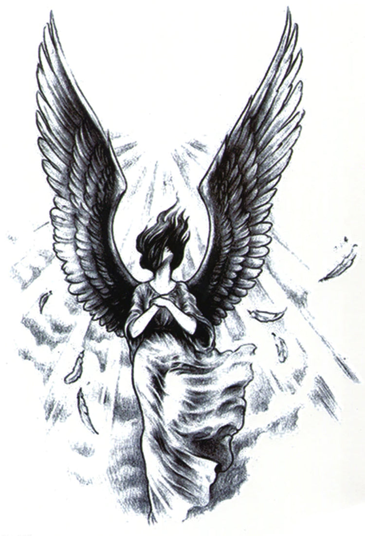 Angel Large 5" x 8" Temporary Tattoos 2 Sheets