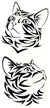 Tiger Cats Watercolor Temporary Tattoos 2 Sheets
