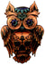 Steampunk Owl Sugar Skull Waterproof Temporary Tattoos 2 Sheets