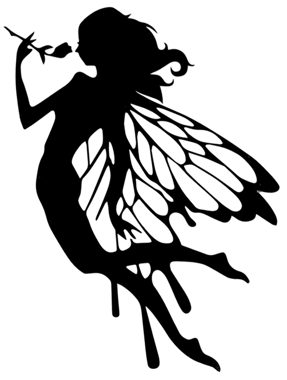 Fairy Pixie Woman Black Waterproof Temporary Tattoos 2 Sheets