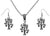 Big Lucky Money Tree Law of Attraction Magic Silver Charm Chain Necklace and Earrings Set