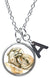 Sea Otters Pendant & Initial Charm Steel 24" Necklace