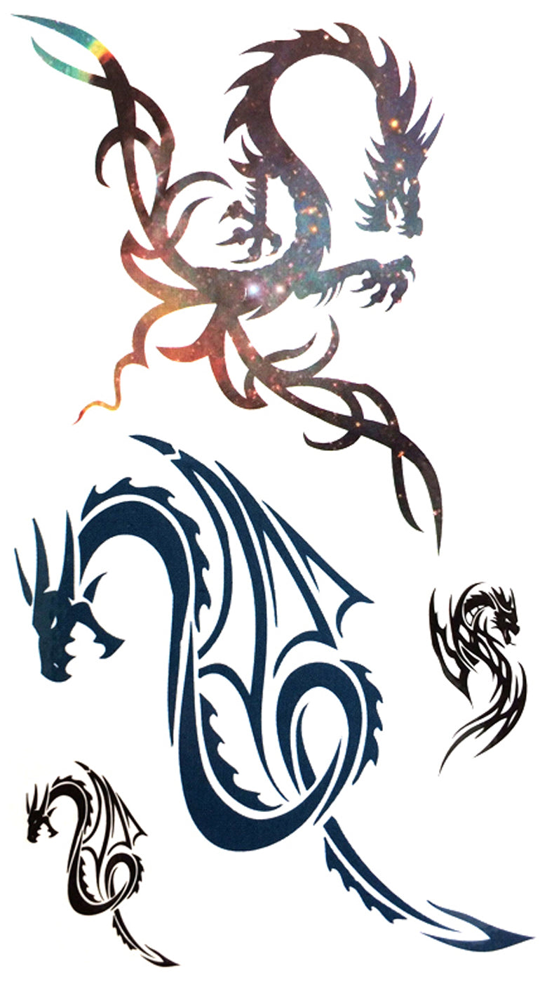Dragons Waterproof Temporary Tattoos 2 Sheets