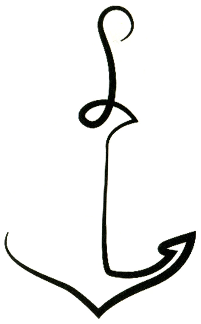 Nautical Anchor Abstract Surreal Black Waterproof Temporary Tattoos 2 Sheets