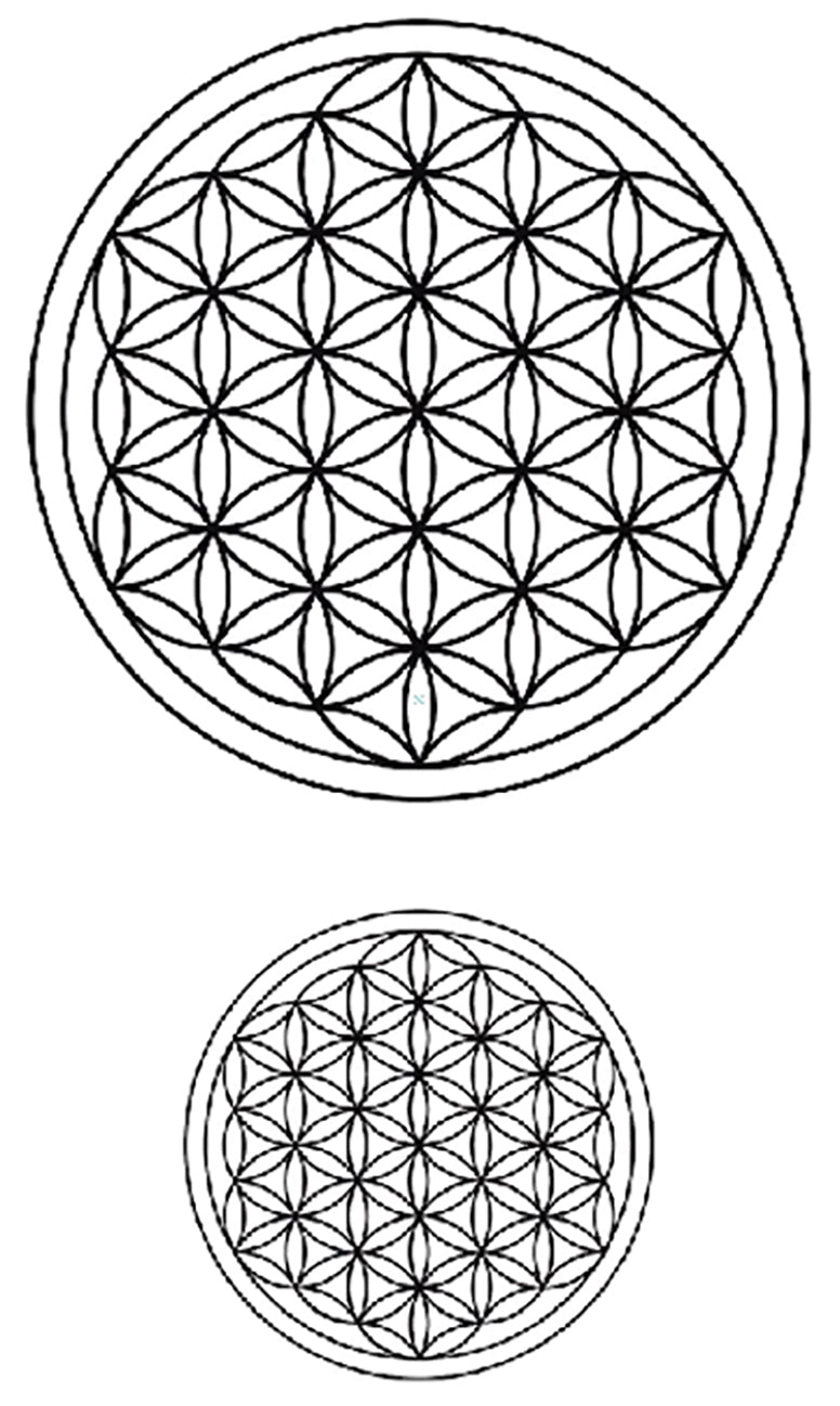 Seed of Life Sacred Geometry Black Waterproof Temporary Tattoos 2 Sheets