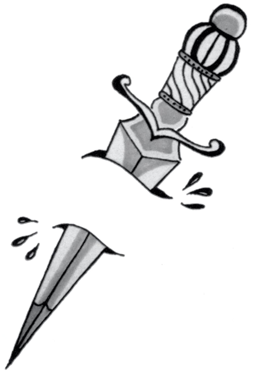 Knife Sword Dagger Through the Skin Waterproof Temporary Tattoos 2 Sheets