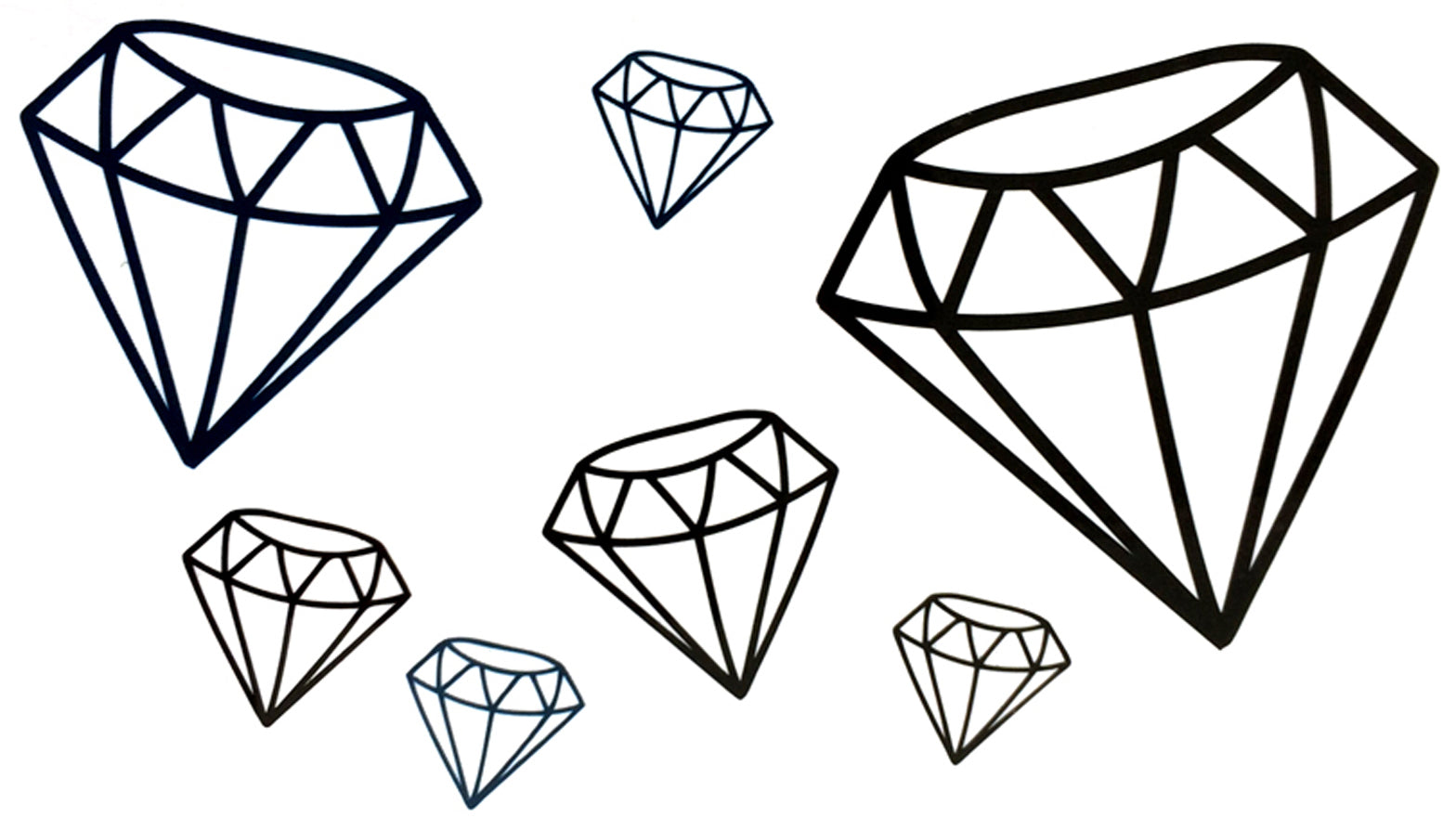 Diamonds Waterproof Temporary Tattoos 2 Sheets