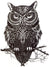 Owl Celtic Knot Design Large 4 1/2" x 7 1/2" Waterproof Temporary Tattoos