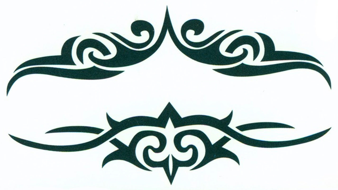 Tribal Designs Teal Waterproof Temporary Tattoos 2 Sheets