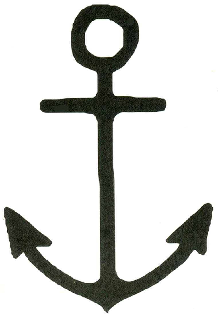 Nautical Anchor Classic Yacht Nostalgic Vintage Black Waterproof Temporary Tattoos 2 Sheets