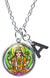 My Altar Goddess Lakshmi Wealth Fortune Pendant & Initial Charm Steel 24" Necklace