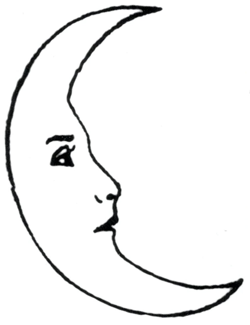 Crescent Moon Nostalgic Vintage Waterproof Temporary Tattoos 2 Sheets