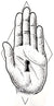 Key Hand Metaphysical Conceptual Metaphor Large 4" x 8" Waterproof Temporary Tattoos