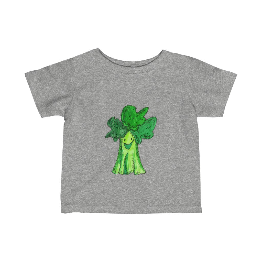 Whimsical Cute Happy Broccoli Infant Fine Jersey Tee