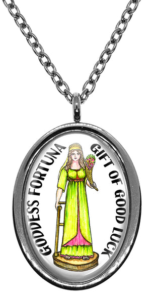My Altar Goddess Fortuna Gift of Good Luck Stainless Steel Pendant Necklace