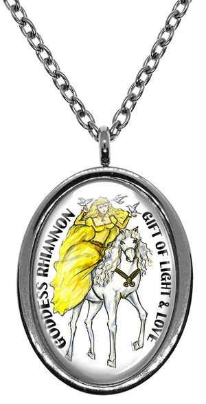 My Altar Goddess Rhiannon Gift of Love & Light Stainless Steel Pendant Necklace