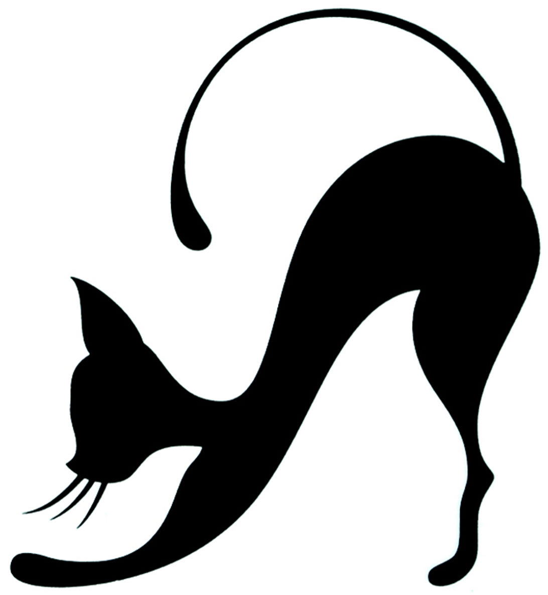 Stretching Arching Black Cat Waterproof Temporary Tattoos 2 Sheets