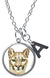 Cougar Pendant & Initial Charm Steel 24" Necklace