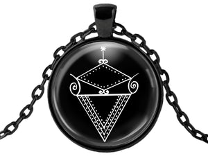 Choose Your Voodoo Magic Veve Black Talisman Necklace