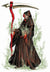 Grim Reaper Skeleton Wraith Large 4 1/4" x 7 1/2" Waterproof Temporary Tattoos