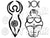 Set of 2 Large 5" Spiral Goddess, Triple Moon and Venus of Willendorf Wiccan Witchcraft  Invocation Sigil Waterproof Temporary Tattoos