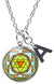 Baglamukhi Yantra for Victory, Success & Protection Against Enemies Pendant & Initial Charm Steel 24" Necklace