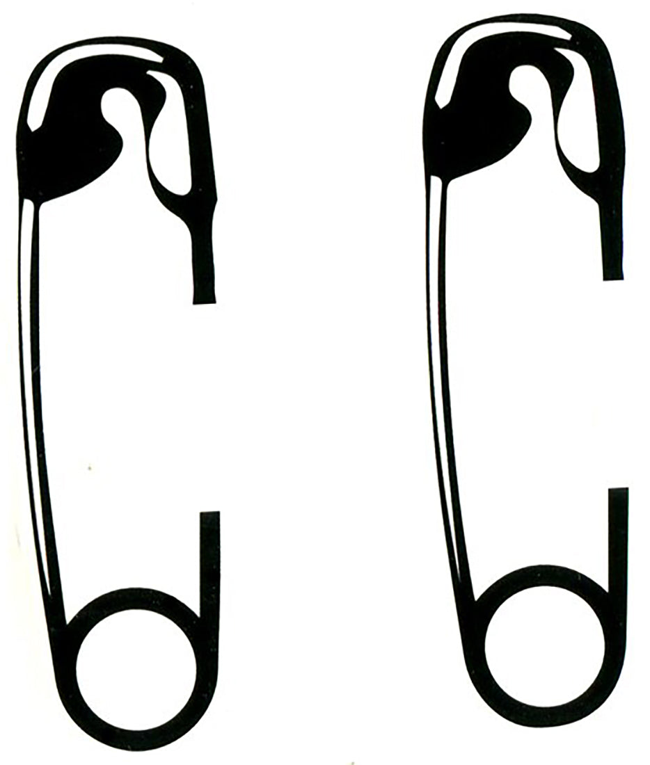 Safety Pins Punk Rock Goth Weird Pop Cool Black Waterproof Temporary Tattoos 2 Sheets