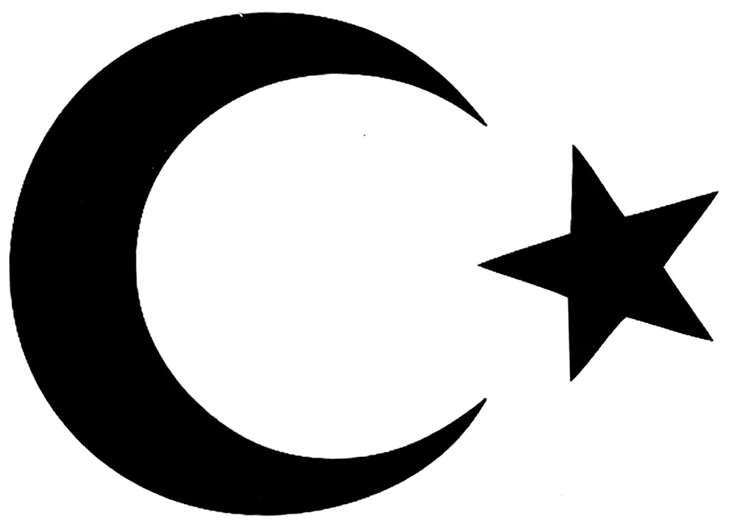 Eastern Crescent Moon and Star Black Waterproof Temporary Tattoos 2 Sheets