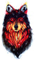 Wolf Fire Element Totem Spirit Large 4" x 7 1/2" Waterproof Temporary Tattoos