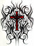 Tribal Design Red Eye Cross Large 5 1/2" x 7 1/2" Temporary Tattoos 2 Sheets