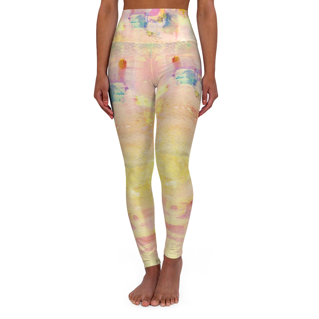 Abstract Pastel Art Women's High Waisted Yoga Leggings