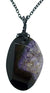 My Altar Wire Wrapped 3" Huge Purple Crystal Gem Pendant & Black Steel 24" Chain