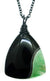 My Altar Wire Wrapped 2 1/2" Huge Green Crystal Gem Pendant & Black Steel 24" Chain