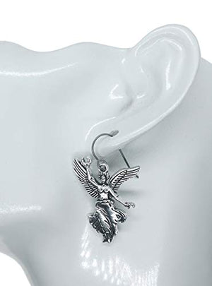 Guardian Archangel Charms 1 1/4" Long Titanium Earrings Hypoallergenic for Sensitive Ears
