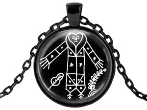 Choose Your Voodoo Magic Veve Black Talisman Necklace