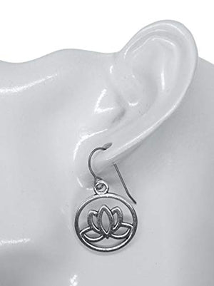 Lotus Meditation Yoga Charms 7/8" Titanium Earrings Hypoallergenic for Sensitive Ears