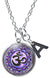 My Altar Sahasrara 7th Chakra Purple Enlightenment & Initial Charm Steel 24" Necklace