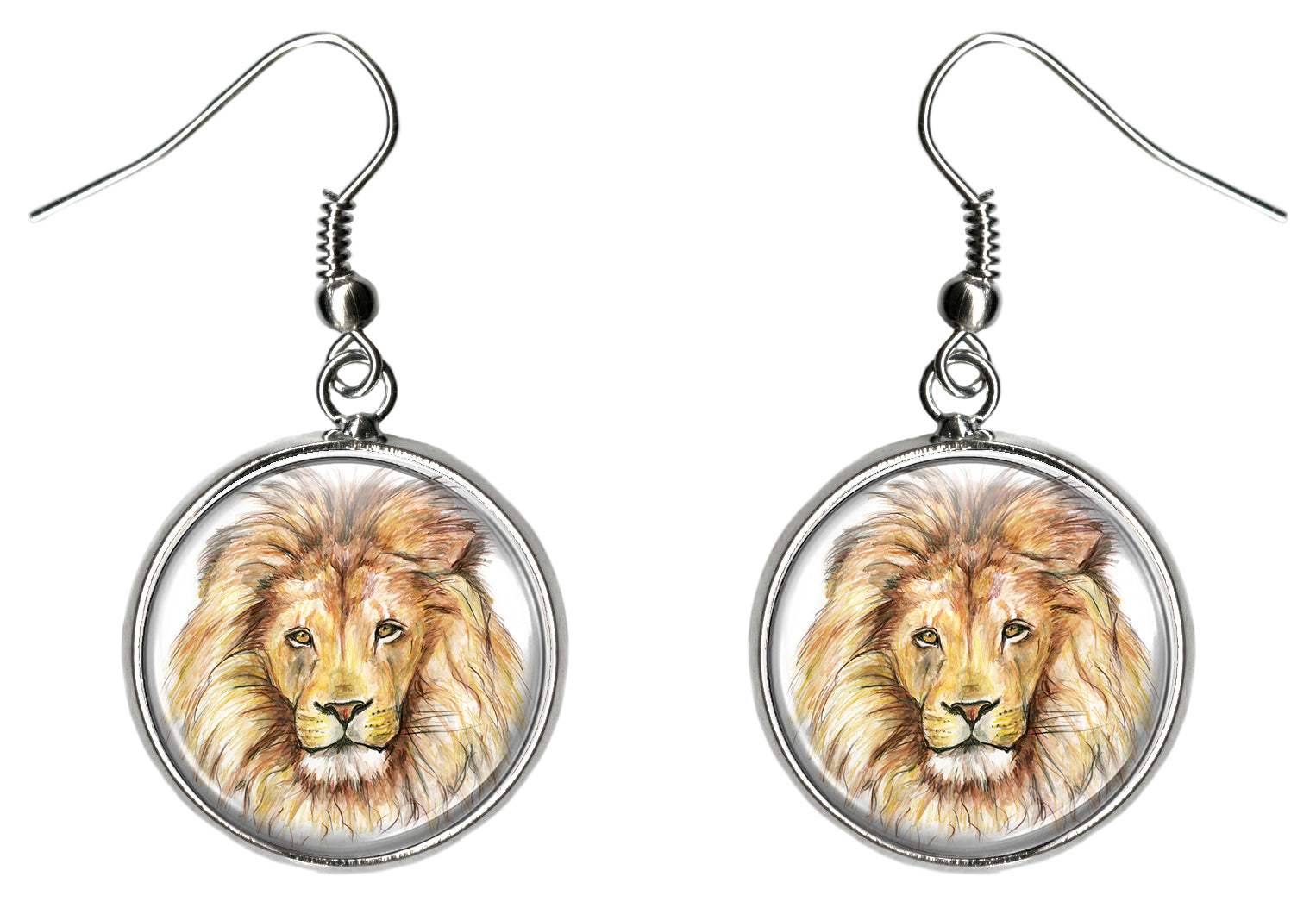 Lion Silver Hypoallergenic Stainless Steel Earrings