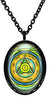 My Altar Solomons 4th Pentacle of The Saturn for Gaining Control & Good News Black Stainless Steel Pendant Necklace