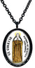 My Altar Saint Colette Patron of Healthy Childbirth Black Stainless Steel Pendant Necklace
