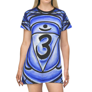 6th Chakra Ajna for Psychic Ability Women's All Over Print T-Shirt Dress