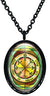 My Altar Solomons 7th Jupiter Seal for Power Against Poverty Black Stainless Steel Pendant Necklace