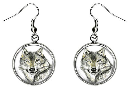 Wolf Hypoallergenic Stainless Steel Silver Earrings
