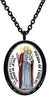 My Altar Saint Joseph Foster Father of Jesus Patron of Dads Black Stainless Steel Pendant Necklace
