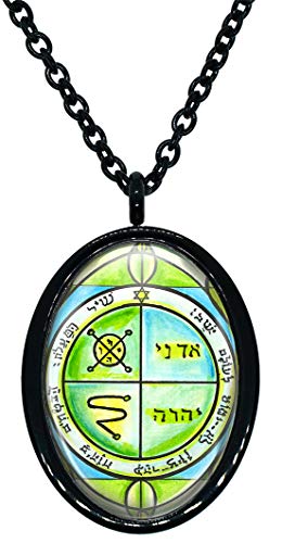 My Altar Solomons 3rd Jupiter Seal Protects Against Enemies & Evil Black Stainless Steel Pendant Necklace