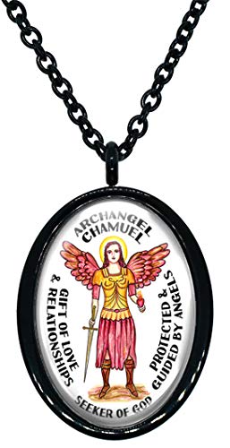 My Altar Archangel Chamuel Gift of Love & Relationships Protected by Angels Steel Pendant Necklace