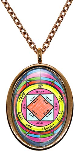 My Altar Solomons 3rd Pentacle of The Sun to Attract Renown, Glory, Riches Rose Gold Stainless Steel Pendant Necklace