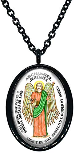 My Altar Archangel Jeremiel Gift of Psychic Visions Protected by Angels Steel Pendant Necklace