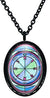 Solomons 6th Pentacle of The Moon for Causing Rain Black Stainless Steel Pendant Necklace